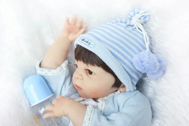 NPK 2" Полное Тело силиконовая кукла bebe кукла новорождённого кукла игрушка для Детский Рождественский подарок bebe, живой bonucas возрождённая de силикон
