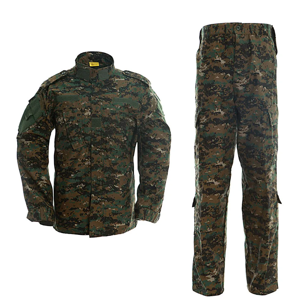 Мужские камуфляжные боевые наборы для страйкбола, Военная тактическая рубашка+ штаны, камуфляжные ACU FG, Боевая форма, американские мужские Мультикам костюмы, одежда - Цвет: woodland