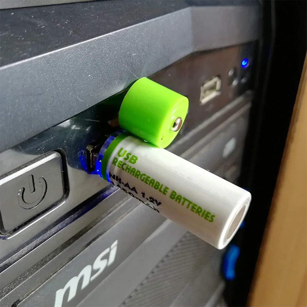 YCDC высокое качество 2 шт 1,2 V UM3 AA батарея 1450mAh USB перезаряжаемые батареи светодиодный индикатор с кабелем для игрушки фонарь