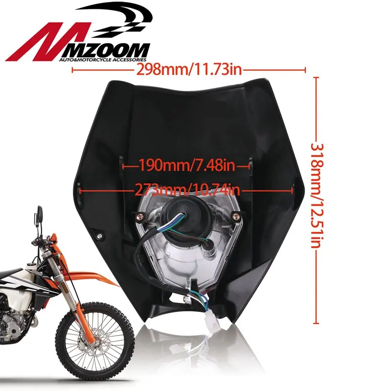Mzoom мотоцикла Байк Мотокросс Супермото УНИВЕРСАЛЬНЫЙ фара обтекатель KTM SX EXC|fairing