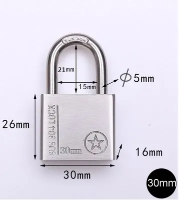 short hook 30MM Заводские розетки из нержавеющей стали 304 наружный навесной замок, водонепроницаемый, антикоррозийный, Противоугонный, устойчивый к коррозии, океан, корабль, открытый - Цвет: short hook 30MM
