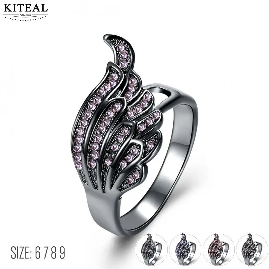 Kiteal New Love Heart женский красный фиолетовый белый камень по дню рождения обручальное
