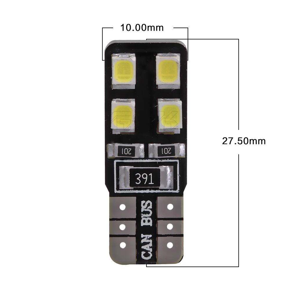 50 шт./лот Canbus T10 8smd 2835 Светодиодный автомобильный светильник W5W t10 LED canbus 194 SMD без