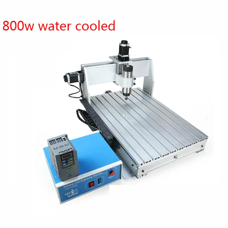 800w water cooled 800 Вт ЧПУ 6040 трехосевой фрезерный станок с ЧПУ Гравировальный фрезерный сверлильный станок для резки+ блок управления+ инвертор - Цвет: 800w water cooled