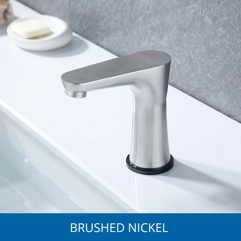 Brushed Nickel Fapully, дизайн, умный сенсорный кран для раковины, хромированный Матовый сенсорный датчик, чувствительный кран для ванной, сенсорный кран 1052 - Цвет: Brushed Nickel