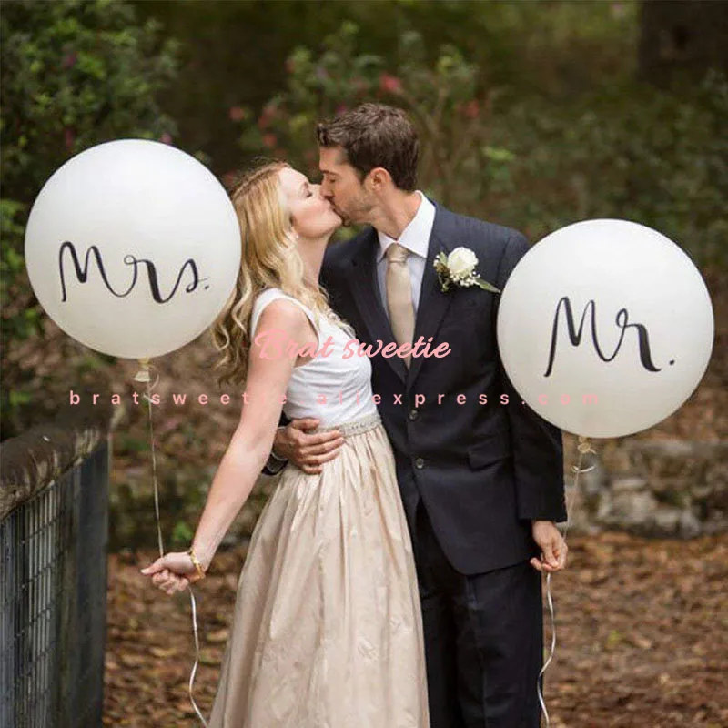 36 дюймов Mr & Mrs Свадебные Boda буквы круглые латексные шарики День Святого Валентина