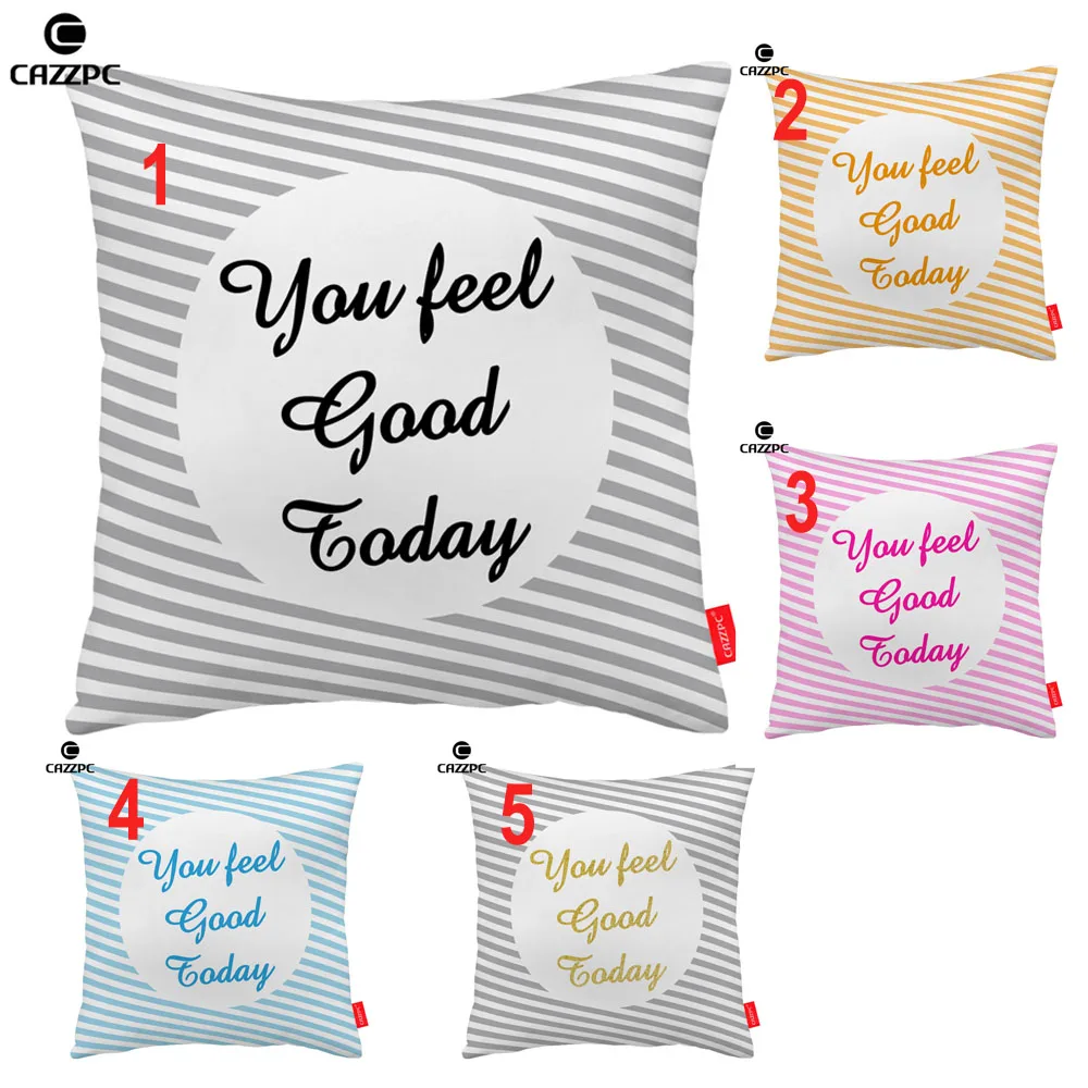 Gray Orange Pink Blue Stripe Quote Word Print Decorative Pillowcase Cushion Covers Sofa Chair Home Decor | Дом и сад