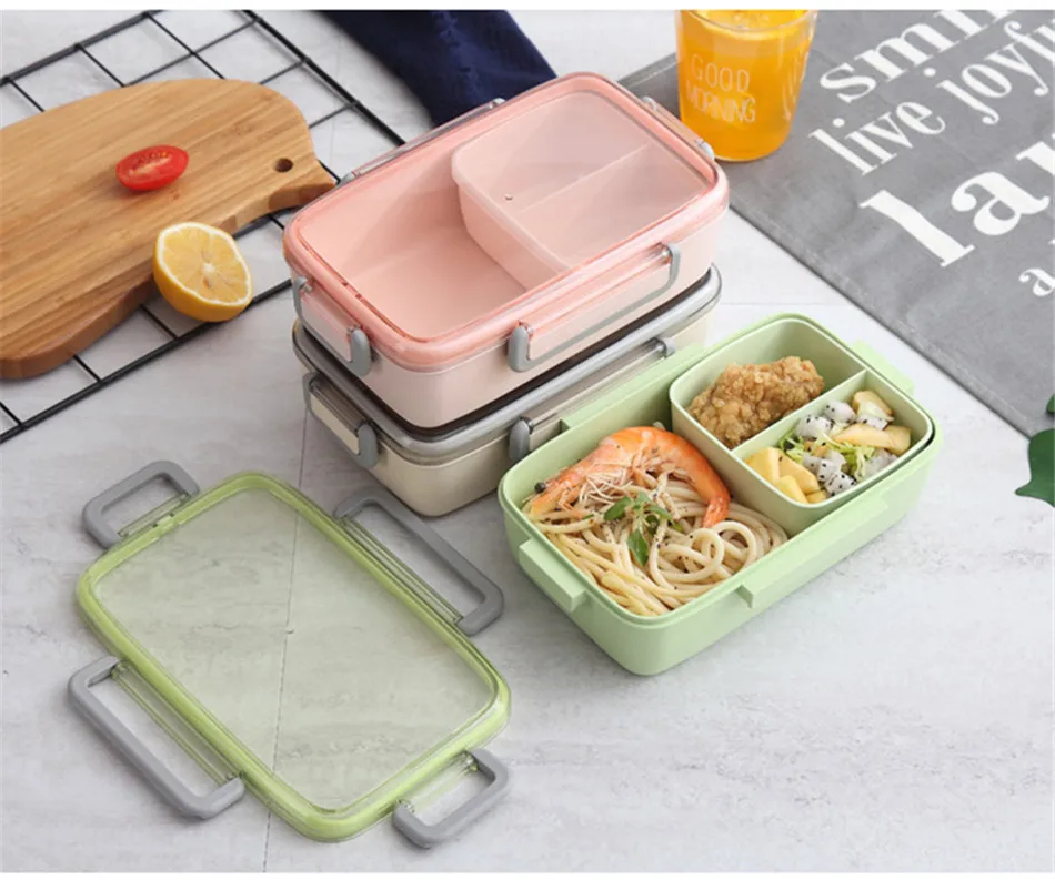 MICCK Microwaveable Ланч-бокс с отделениями детский Bento box герметичный контейнер для еды школьный Ланчбокс с сумками для пикника