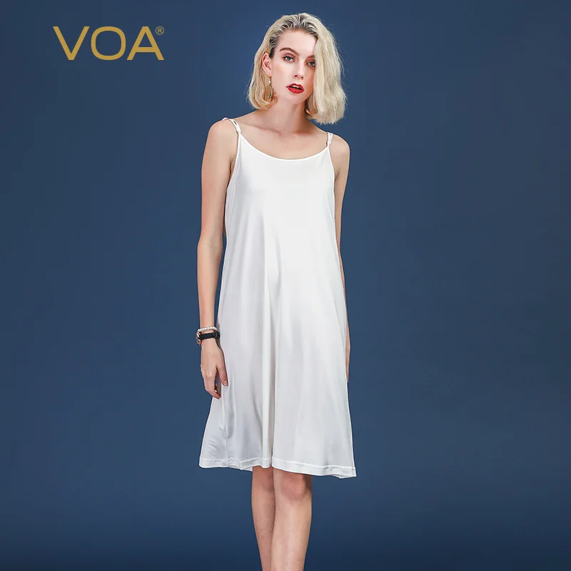 Женское платье накидка VOA Белое Облегающее Платье из тяжелого шелка с поясом