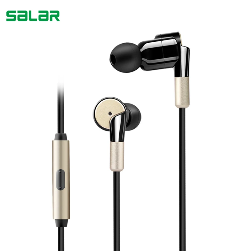 Salar S990 Bass In-ear Earphones vibration Metal stereo gaming Earphone headset shocking sport Earbud For iphone for Samsung | Электроника