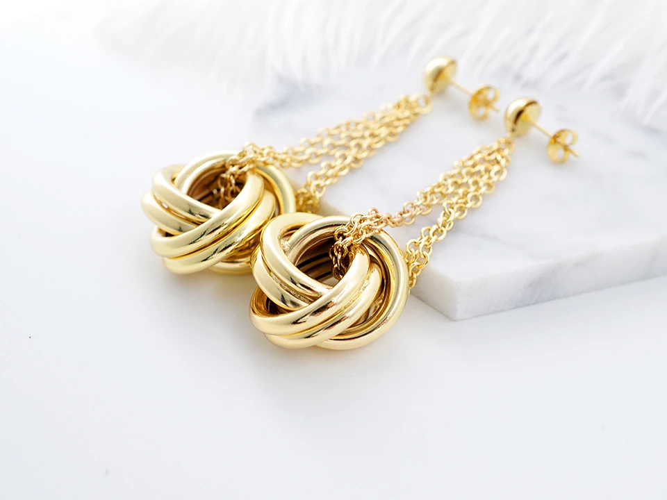 Sunny Jewelry модные украшения Ювелирные наборы для женщин колье серьги кулон витые круги для вечерние на каждый день юбилей