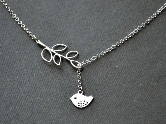 yiustar New Fashion Bird on Leaf Necklace for Women with Long Chain Pendant XL028 | Украшения и аксессуары