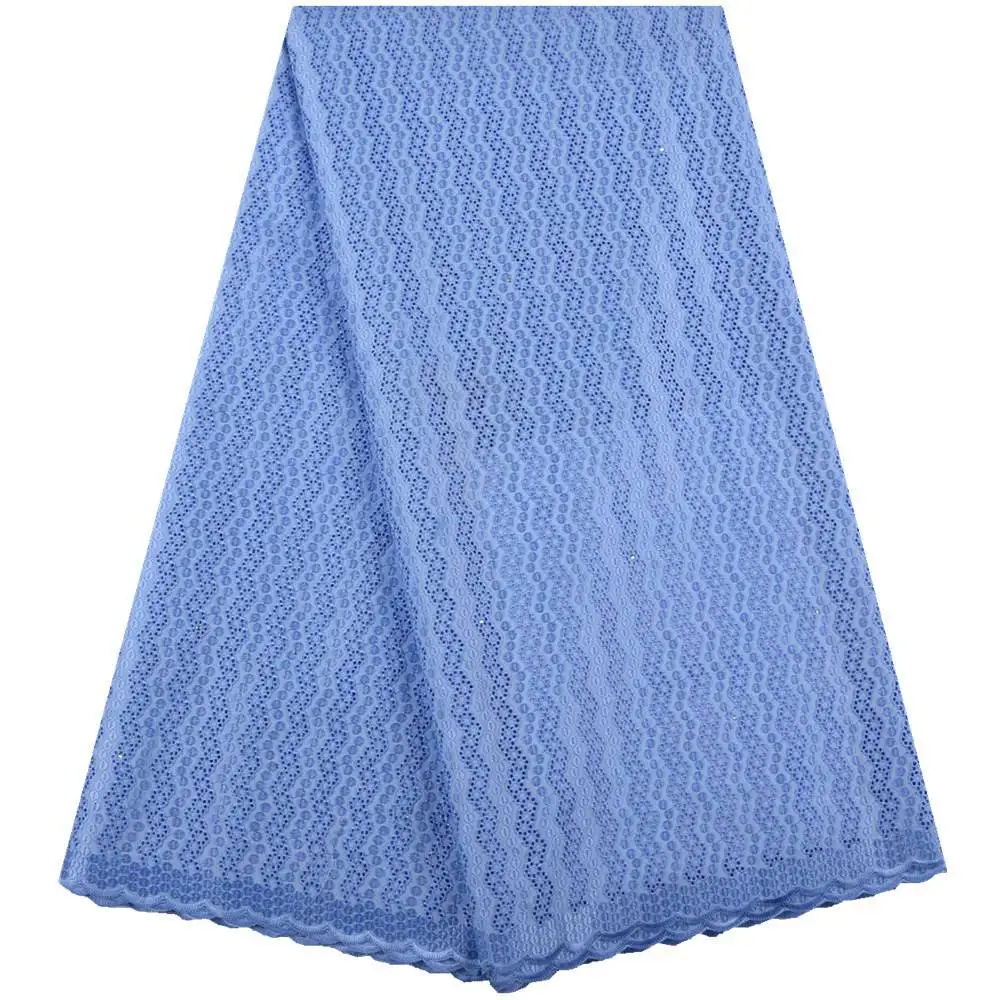 

Best Pure White African Lace Fabric 2019 High Quality Lace Nigerian Cotton Lace Fabric Swiss Voile Lace Fabric With Stones S1332