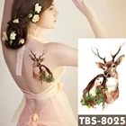 12x19cm водостойкие Временные татуировки лес олень флэш-стикер татуировки акварельные тотемные татуировки для племени DIY рука поддельные татуировки для женщин