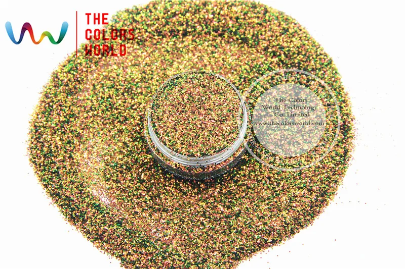 TCR404 Хамелеон блестящий красный золотой с зеленым блеском шестиугольной формы 0 4