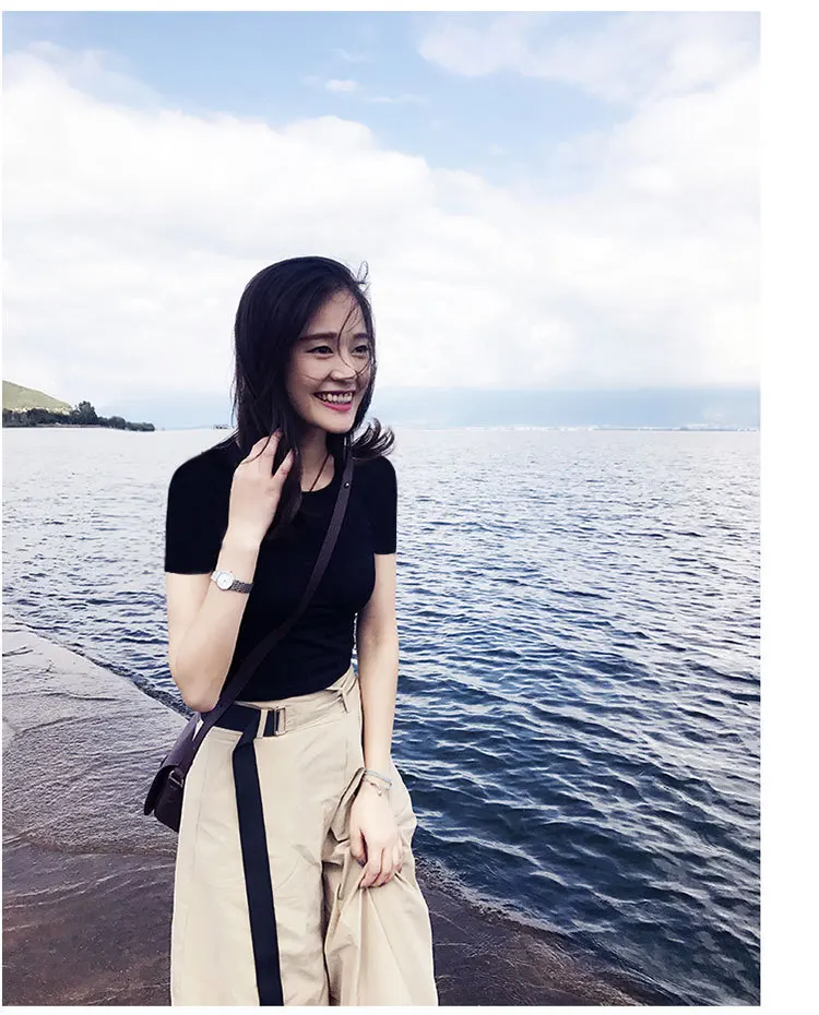 Хит продаж летний комплект для женщин футболка с короткими рукавами юбка цвета