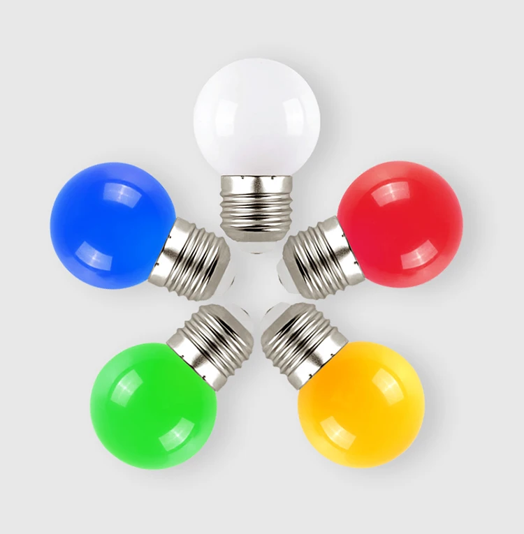 Фото Newest Colorful E27 B22 1W 2W 3W 5W 220V Red Blue Green White Yellow Warm RGB Blubs Energy Saving LED Golf Ball Light Globe Lamp №3