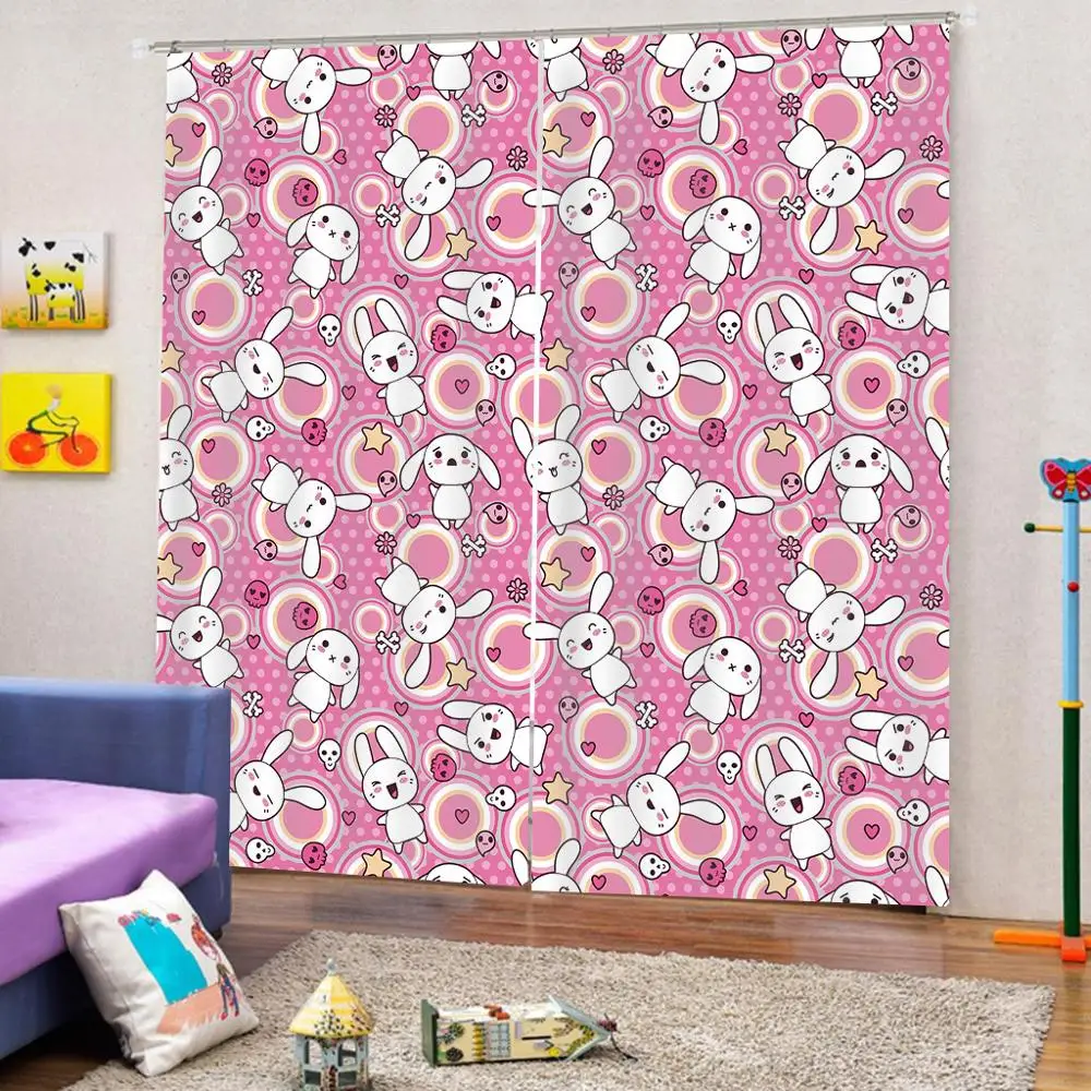 Blackout curtain 3D Curtain Luxury Window Living Room pink curtains for girls room | Дом и сад