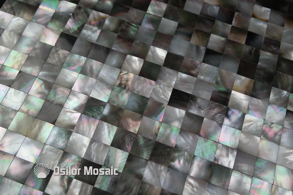 Free shipping 100% blacklip sea shell natural black color seamless mother of pearl mosaic tile for interior house decoration |