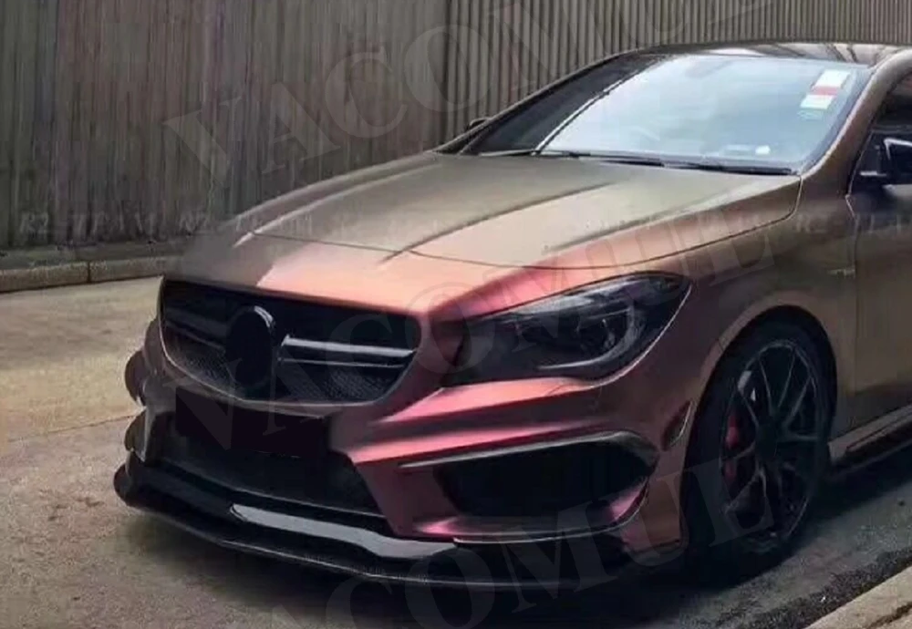 For W117 CLA Class Car Racing Carbon Fiber Front Bumper Lip Spoiler for Mercedes Benz CLA200 CLA250 CLA45 AMG 2013 up