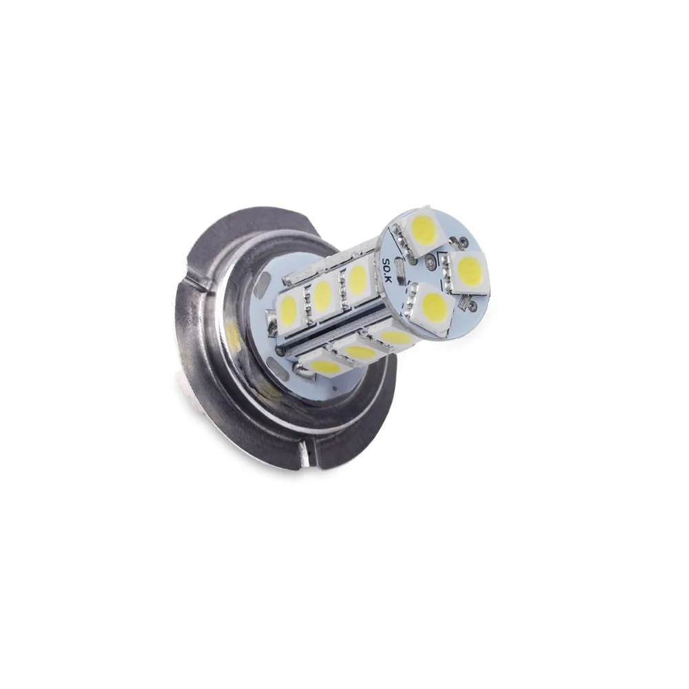 2шт H7 головной светильник светодиодный авто Светодиодная лампа 18 SMD 5050 белый для