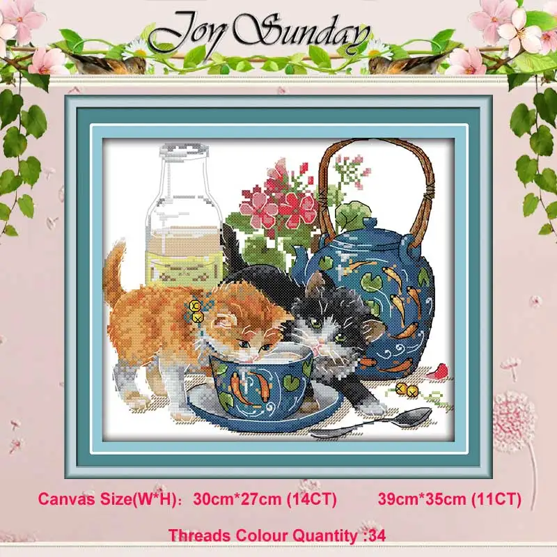 Curious cat Набор для вышивания крестиком "сделай сам", DMC, китайский Набор для вышивания крестиком, вышивка, домашний декор, 11 карат - Цвет: Curious cat