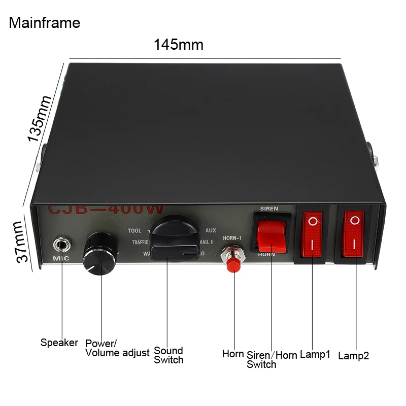 12V 400W 150dB 9 тонов звуковой сигнал громкий автомобильный политики Сирена+ Mic PA Динамик Предупреждение/Запись электронный дверной звонок Регулировка громкости