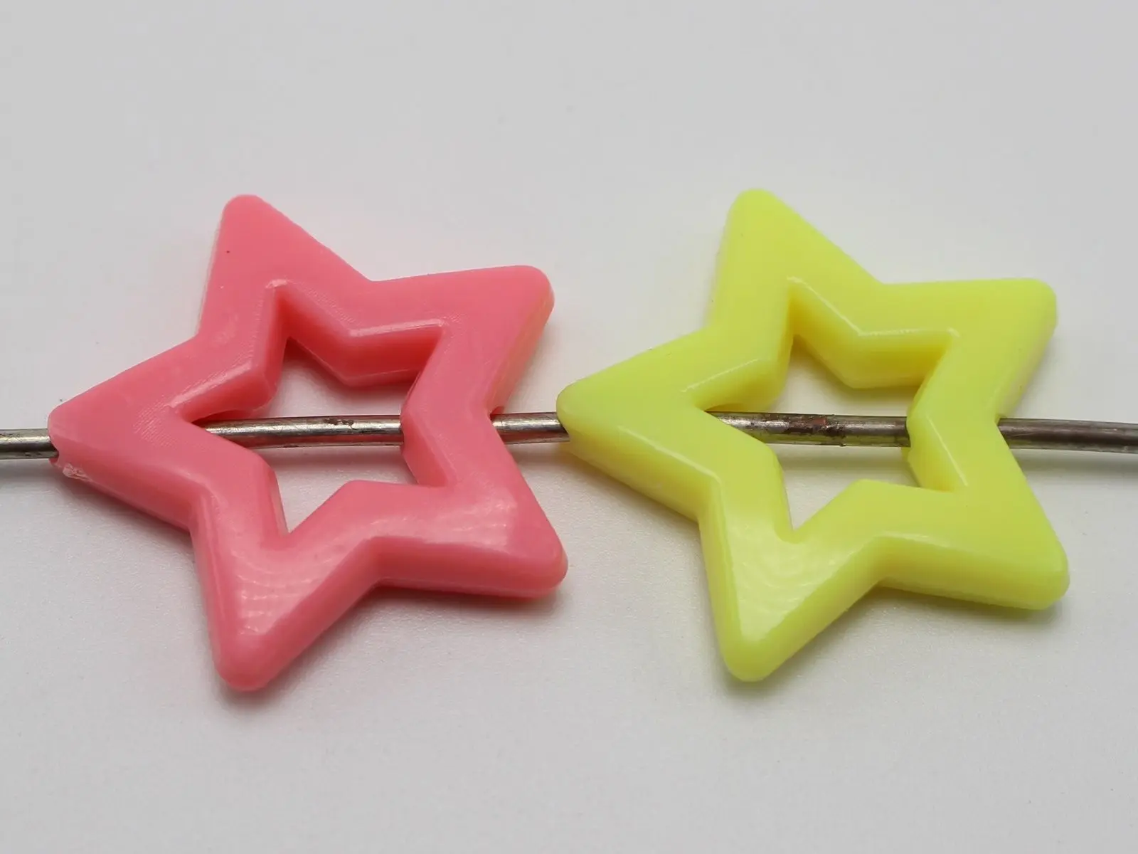 30 Mixed Pastel Color Acrylic Hollow Star Beads 27mm Jewelry Making