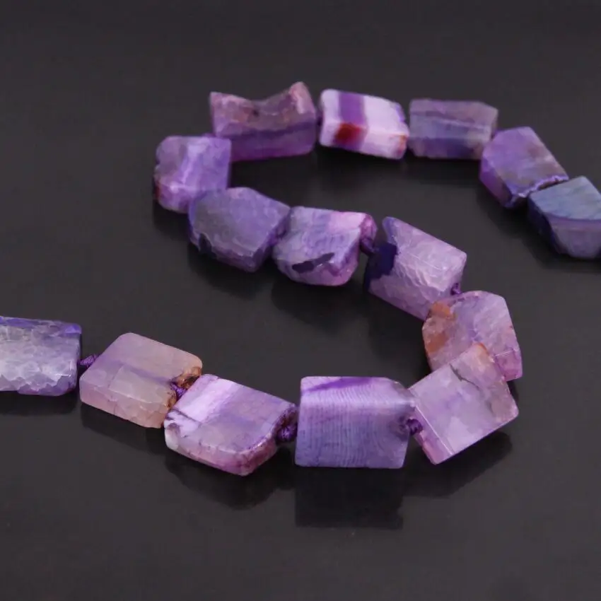 

15.5"strand Purple Raw Agates Crack Slab Slice Loose Beads,Natural Onxy Stone Gems Nugget Pendant Nacklace Charms Jewelry Making