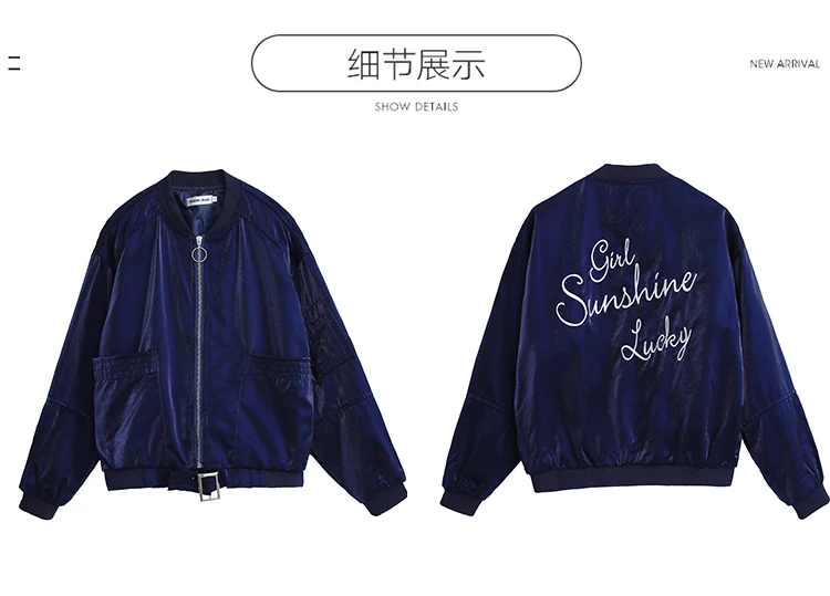 LKGHULO Spring Autumn Women New Embroidery Jackets Fashion Basic Bomber Jacket Coat Casual Stand Loose Outerwear Plus size A457 | Женская