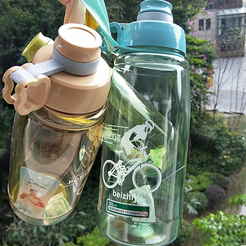 2000 мл 3 цвета зеленый синий цвет Спорт взрослая пищевая пластиковая бутылка для