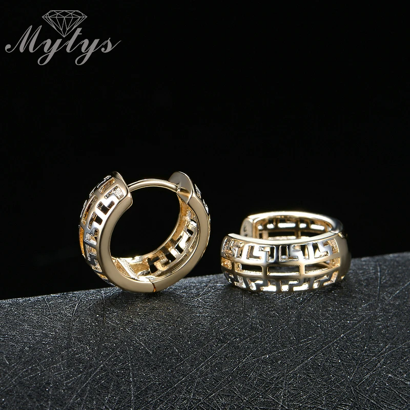 Женские серьги Mytys модные с геометрическим узором маленькие кольца CE266|hoop earrings for