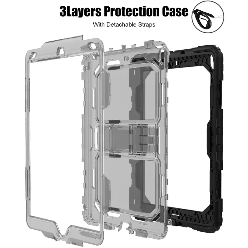Для ipad Air 3 Крышка для ipad Pro 10,5 дети Безопасный противоударный Heavy Duty Силикон+ PC подставка чехол w/запястье+ плечевой ремень
