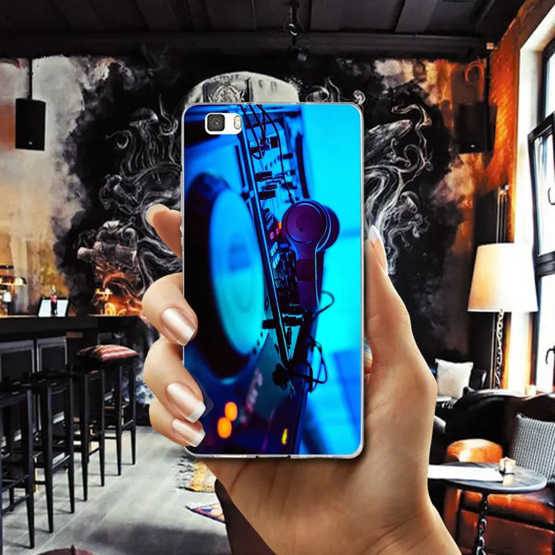 DJ звуки музыки Виниловый проигрыватель мягкий чехол для мобильного телефона