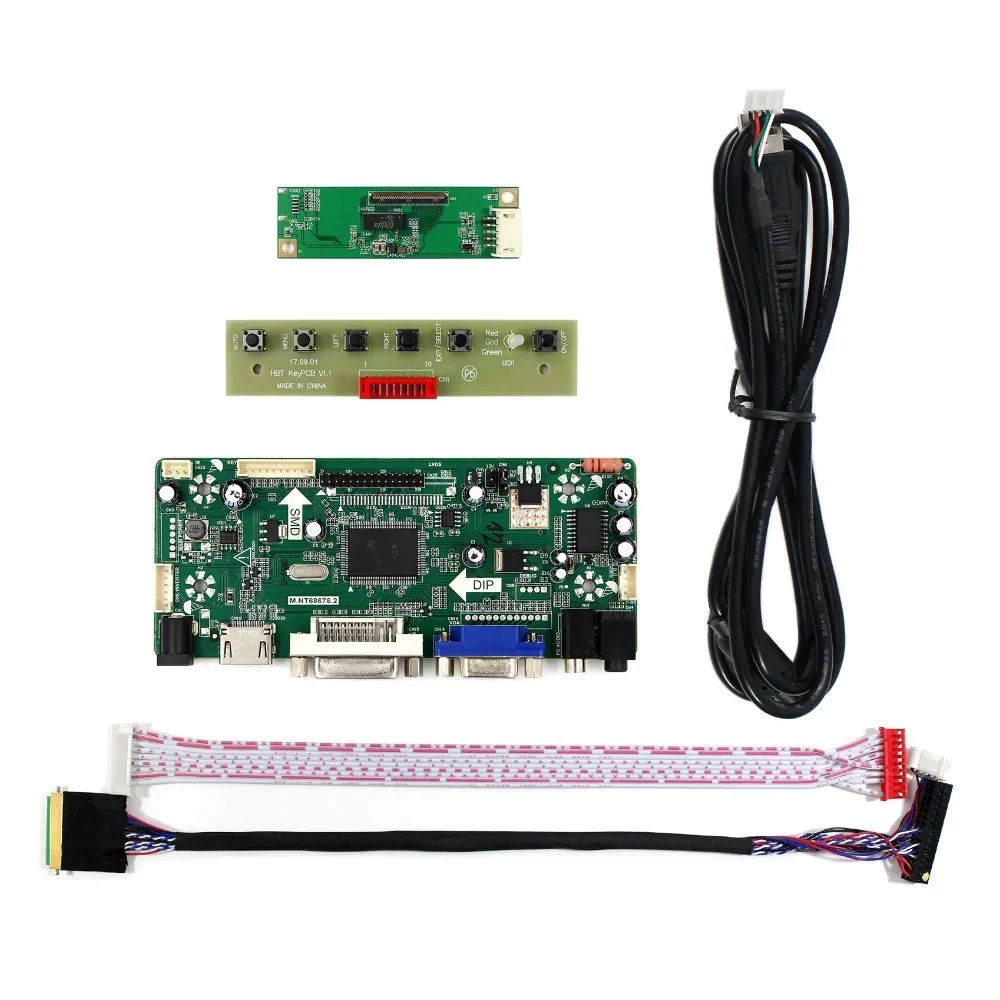 Плата ЖК-контроллера HD MI DVI VGA Audio 10 1 &quot1366x768 ЖК-экран с емкостной сенсорной панелью
