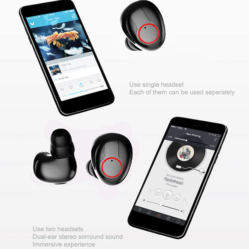 Bass Наушники Bluetooth 5 0 Спортивная гарнитура зарядный чехол Handsfree Беспроводные