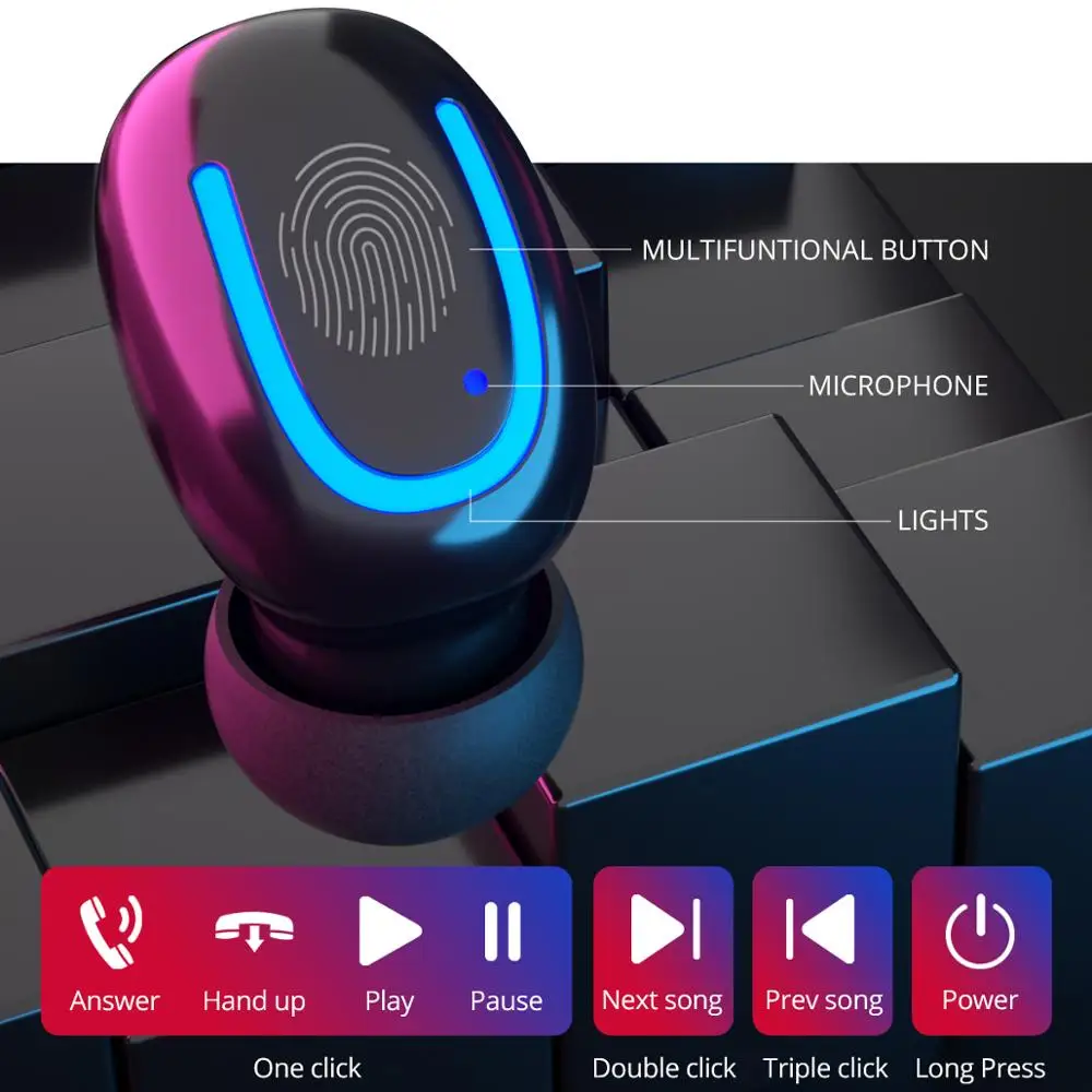 ANMONE Bluetooth 5 0 наушники Q32 TWS беспроводные стерео звук Игровые с зарядным