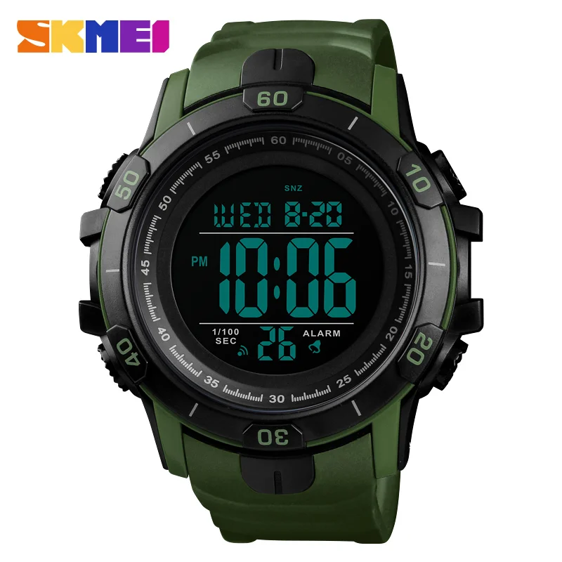 Army Green Новинка SKMEI мужские спортивные часы модные уличные водонепроницаемые цифровые часы мужские военные наручные часы Горячая Распродажа Relogio Masculino - Цвет: Army Green