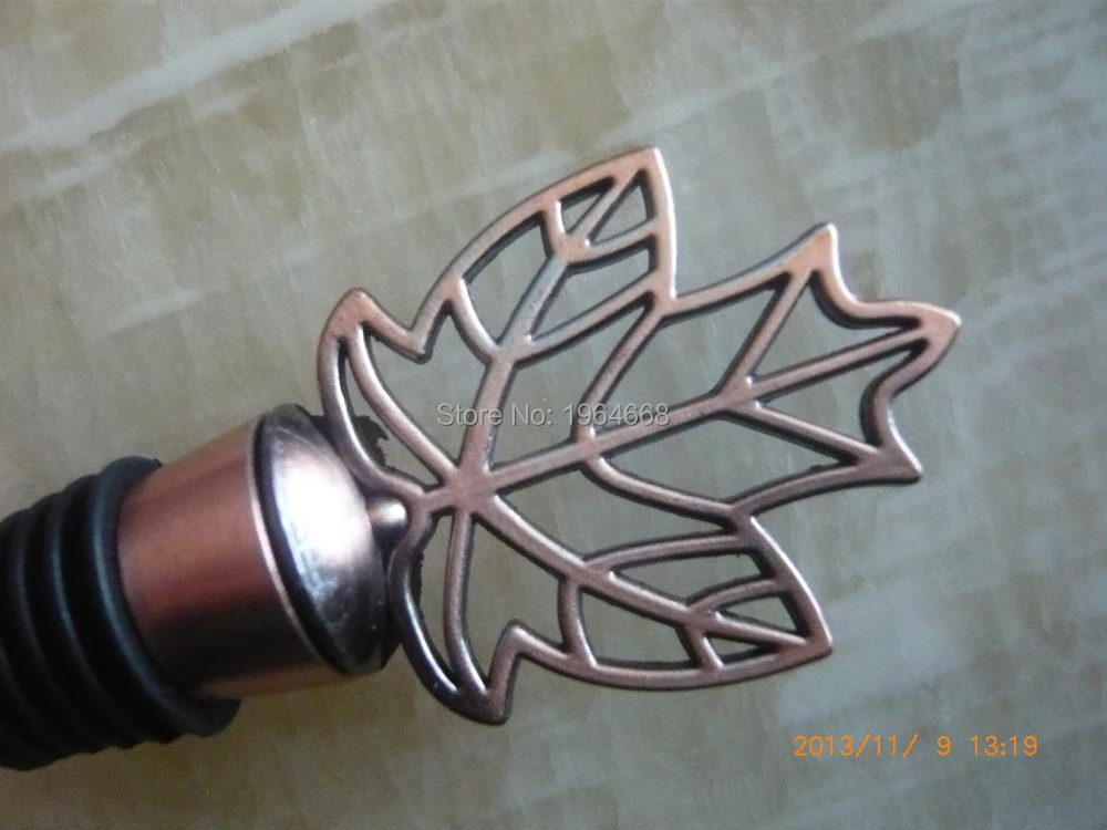 

wedding favor gift and giveaways for men -- Fall in Love Wine Maple leaves Bottle Stopper party Souvenir 20pcs/lot