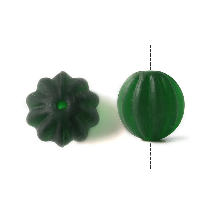 green 10 шт. 8/10/12/14/16/18/20 мм лэмпворк стеклянные бусины Тыква ремесло матовый свободные бусины для ручной работы Diy расходных материалов для изготовления ювелирных изделий - Цвет: green