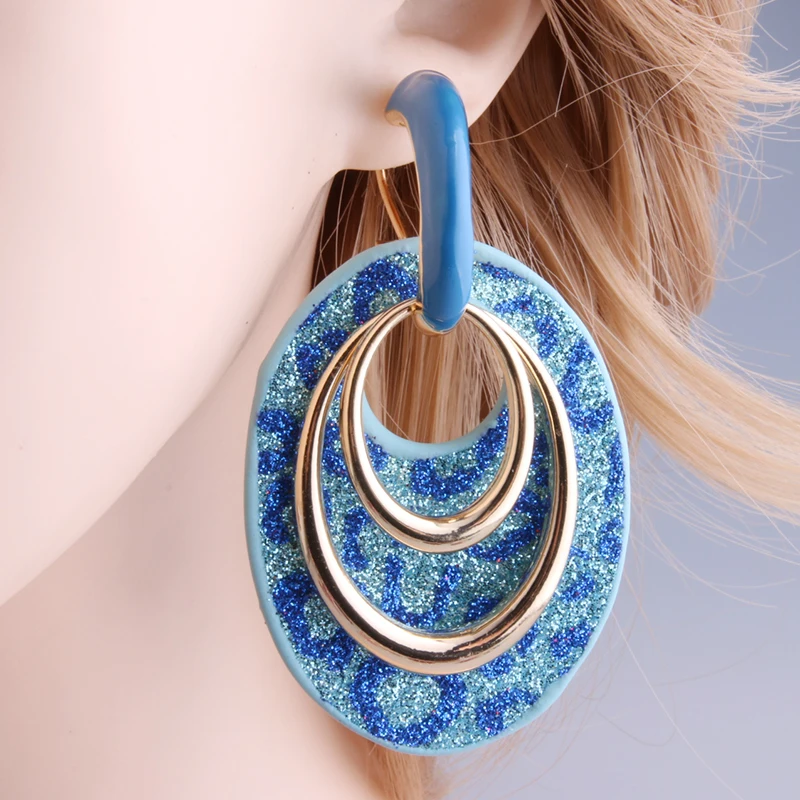 Женские серьги овальной формы NeeFu WoFu с тигром висячие из цинкового сплава и кожи