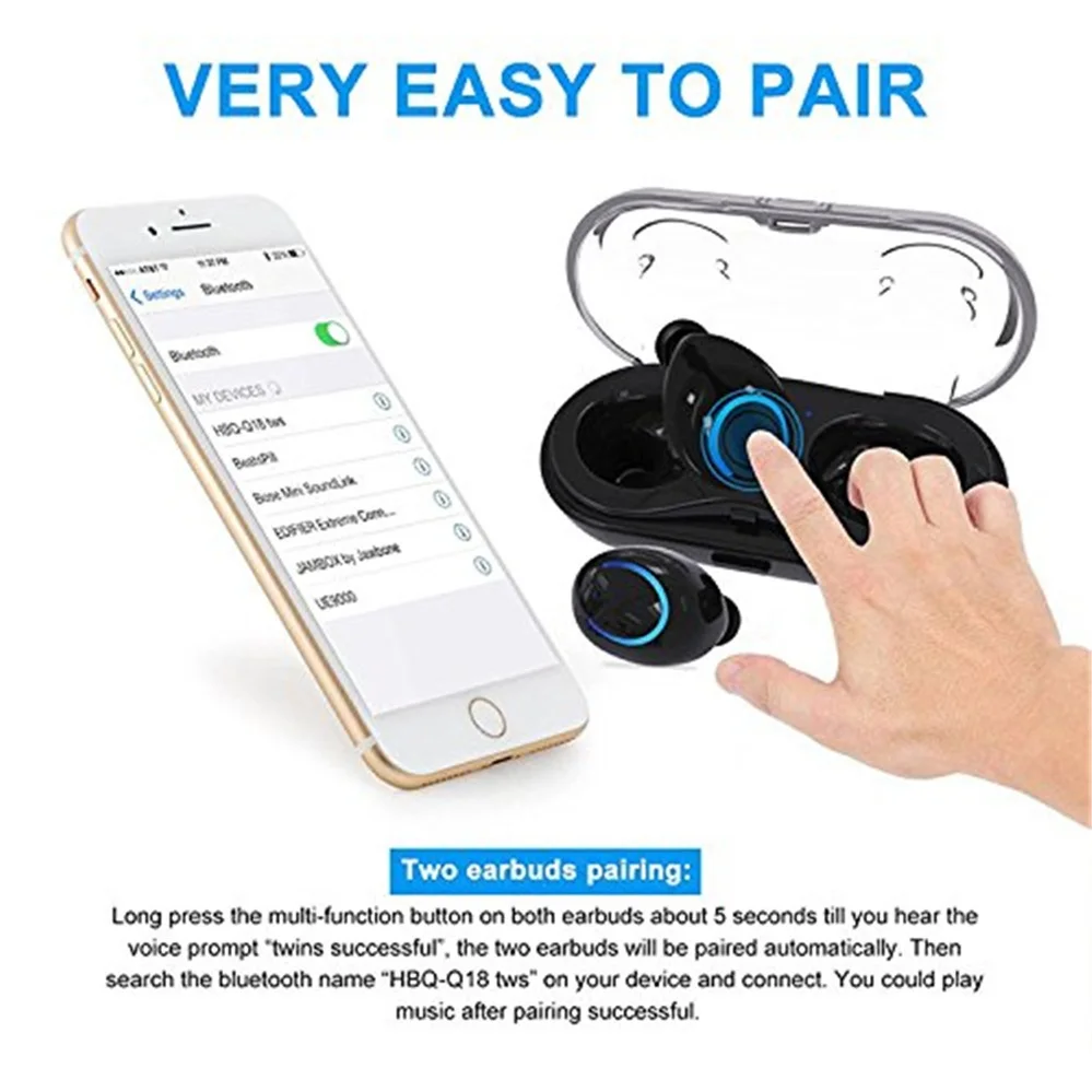 Q18 TWS i16 i7S tws Wireless Earphones headset Bluetooth Stereo Earbuds Sports Headset With Mic pk i10 i30 | Электроника
