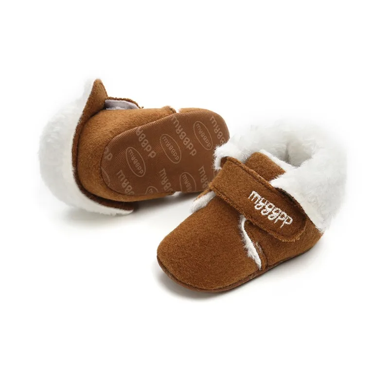 

Cute First Walkers Cuffed Warm Snow Shoes With Fur Winter Wool Toddler Moccasins Infant Girls Boys Baby Booties