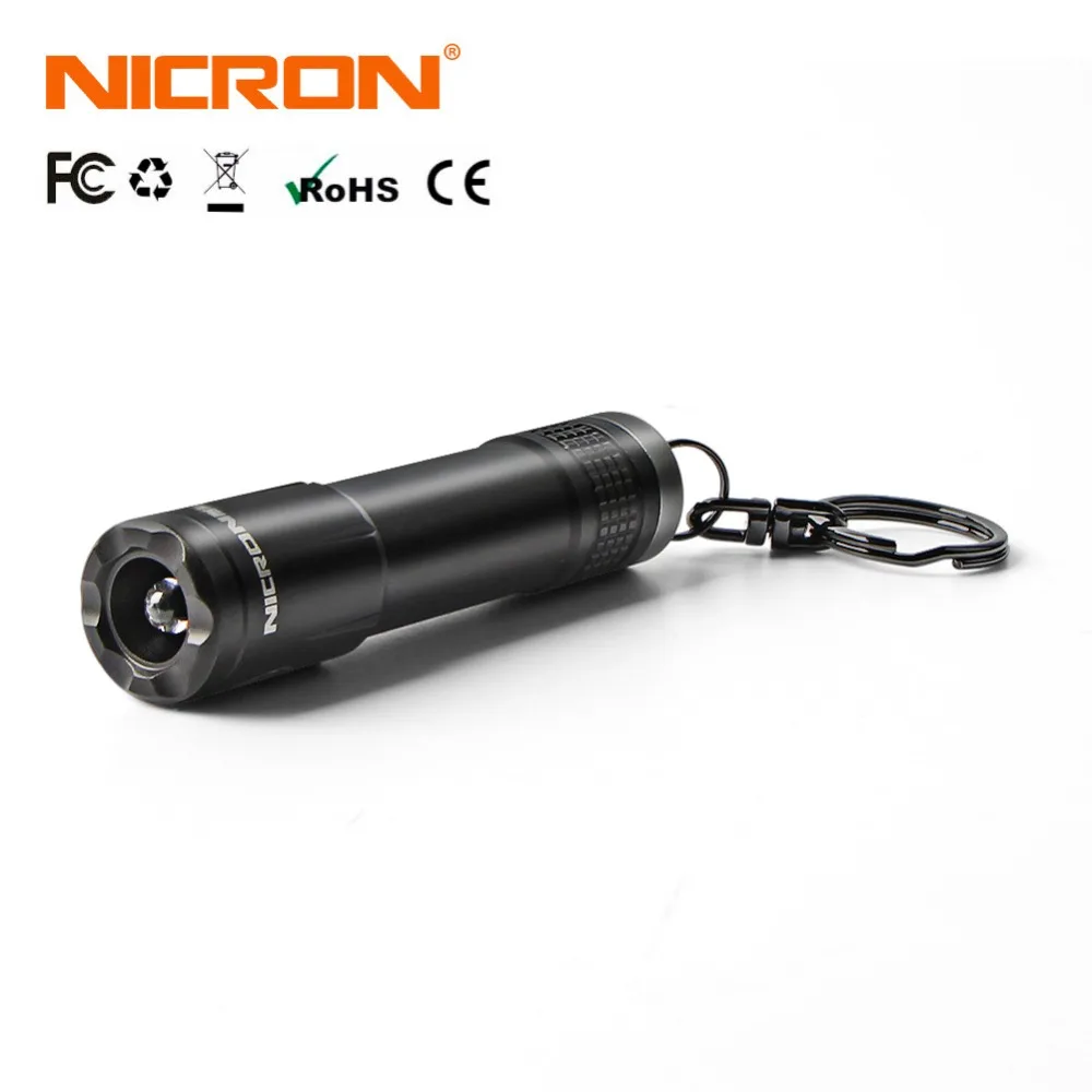 NICRON Micro Mini Flashlight Outdoor 100LM 24M 1xAAA Battery 10Hours Key Chain Light Lamp Waterproof IPX4 For Home LED Torch N1