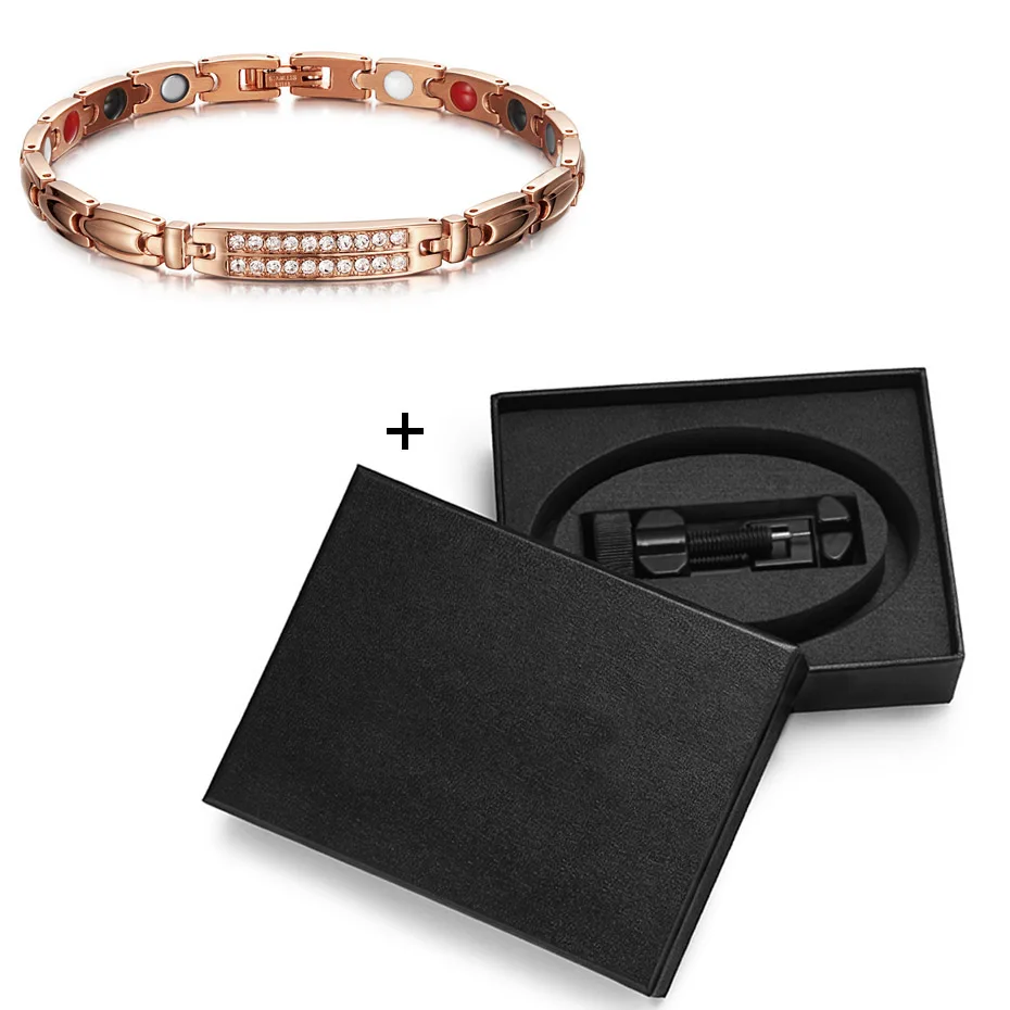 bracelet set WelMag, циркониевый кристалл, женские браслеты, магнитотерапия, браслет, преимущества, голограмма, Био энергия, браслеты, здоровые ювелирные изделия для женщин - Окраска металла: bracelet set