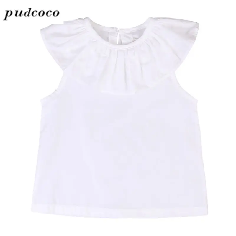 Белая футболка для новорожденных и маленьких девочек повседневные летние топы в