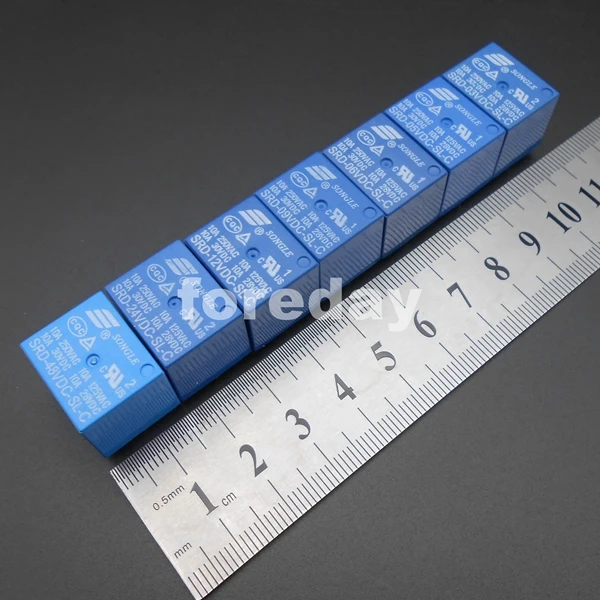 400 шт. все виды SONGLE Мощность реле SRD PCB 5 контактов, голубом цвете для детей возрастом от 5V 12V 24V SPDT SRD-05VDC-SL-C SRD-12VDC-SL-C SRD-24VDC-SL-C* FD361-367