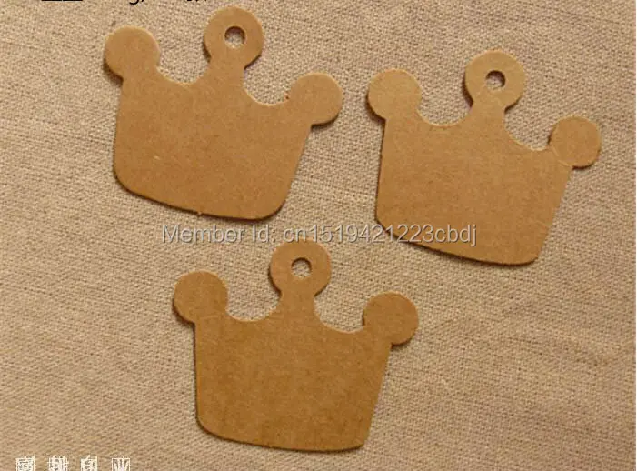 

Free shipping 6x5.2cm blank crown shape kraft paper hang tag/Blank decoration cardboard/DIY kraft paper tags