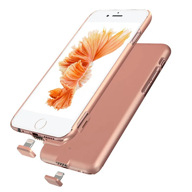 Тонкий чехол с батареей Ультратонкий для iPhone 6s Plus роскошный черный матовый