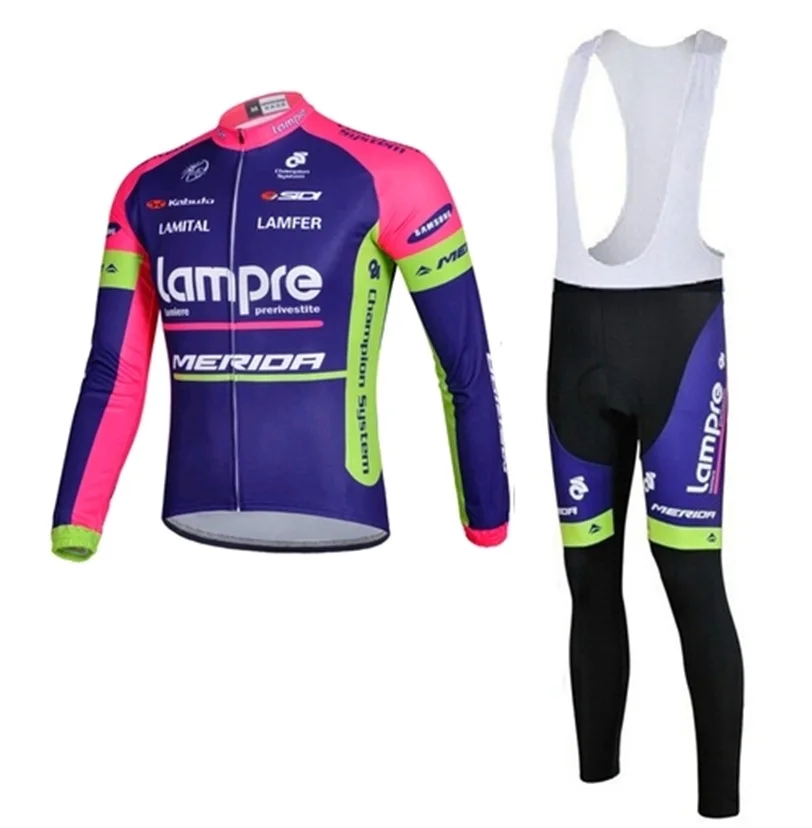 2015 Lampre осень с длинным рукавом задействуя джерси MTB Roupa Ciclismo одежда велосипедов